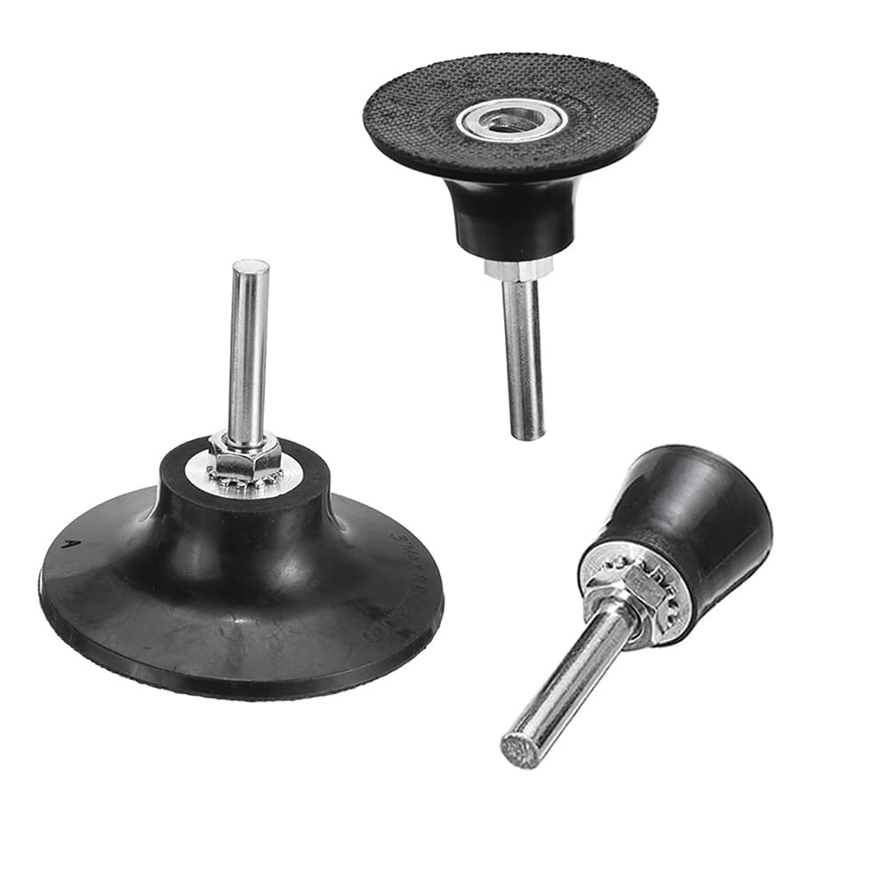 MiJunHD 3 Pieces 1'', 2'', 3'' Sanding Disc Pad Holder Set, 6mm Mandrel Quick Change Grinding Backing Pad for Die Grinder Rotary Tool