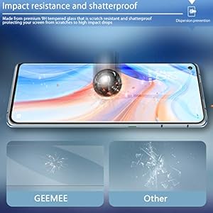 GEEMEE Per Oppo Reno 4 PRO Pellicola Vetro Temperato, 9H Protezione Schermo, Anti Graffi HD Trasparenza Protettiva… - immagine 5