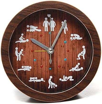 Hot Sale Creative Wooden Color Clock Table Circular Alarm 12 Positions Home Living Room Decoration