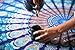 Folkulture Oceanic Aura Round Beach Blanket or Bohemian Mandala Tapestry, Circle Yoga Mat for Meditation, Hippie Tablecloth, Mandala Rug or Boho Home Decor - 72 Inches, Blue