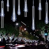 YSIM Meteor Shower Rain Lights,Twinkling Romantic Lights for Party, Wedding, Christmas, etc.11.8inch 8 Tubes(White)