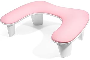 LIONVISON Arm Rest for Nails Tech - U-shaped Manicure Nail Hand Rest Pillow Cushion, Big Microfiber Leather Nail Arm Rest Stand for Acrylic Nail Art Tech (Pink)