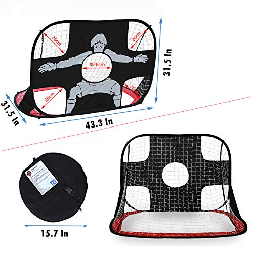 Eggsnow 2 in 1 Soccer Goal for Kids Pop Up Kids Soccer Net Soccer Target with Carry Bag Perfect