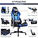 GTRACING Gaming Chair Fabric Racing Office Computer Game Chair Ergonomic Backrest and Seat Height Adjustment Recliner Swivel Rocker with Headrest and Lumbar Pillow E-Sports Chair Blue