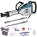 Yescom 3600W 1800BPM Electric Demolition Jack Hammer Concrete Breaker with Rolling Case 2 Chisels Gloves Goggle