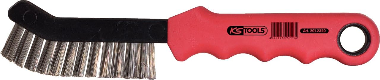 KS Tools 201.232 225mm Brake Calliper Brush Steel, Schwarz, Rot