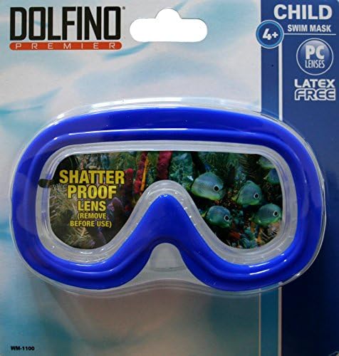Dolfino Premier Shatter Proof Child Swim Mask Latex Free (Blue)