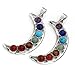 Top Plaza Vogue 7 Chakra Healing Stones Pendant for Necklace Making, 3 Style - Yoga/Angel/Sword,2.3''-2.5'' (Moon)