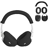 【3 in 1】 WH-1000XM6 Silicone Case Cover Set,Anti-Scratch Ear Pad/Shell/Headband Cover for Sony WH-1000XM6 Headphone,Soft Silicone Protector Accessorie(Black)