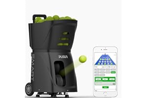PT-Smart Tennis Ball Machine – 100+ Ball Capacity, 4-6 Hour Battery with External Power, Intelligent Remote Control, Automati