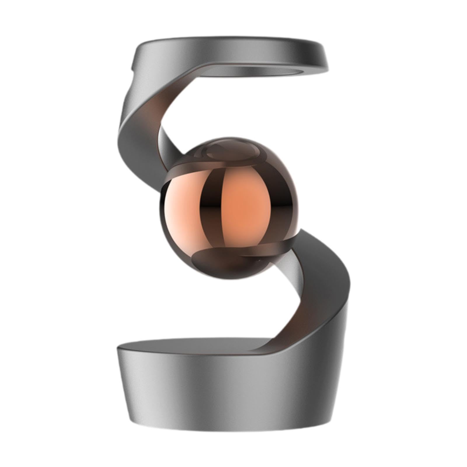 Harilla Defying Desk Toy Relaxing Toy Tabletop Ornament Aluminum Alloy Desktop Suspended Floating Ball, Gray Rose Gold Ball