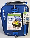 Expandable Lunch Pack Ultra Arctic Zone Bento Containers 2 Ice Packs Blue Black
