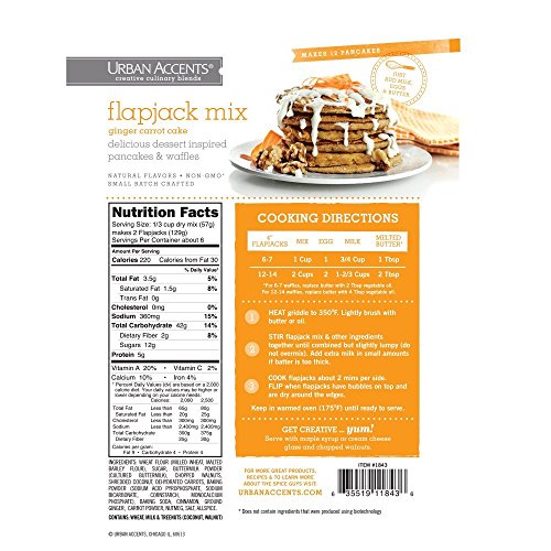 Ginger Carrot Cake Flapjack, Pancake and Waffle Mix - Classic Mix for Easy Pancakes - Urban Accents,12-Ounce - Thumbnail 3