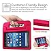 Fintie Shock Proof Case for Amazon Fire (Previous 5th Generation, 2015 7 inch) - Kiddie Series Light Weight Convertible Handle Stand Kids Friendly Cover, Magenta
