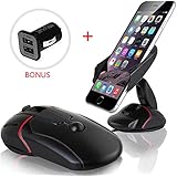 Car Mount, Yukiss Easy One Touch Cell Phone Mount + Dual USB 2.1A Charger Bonus, Foldable Mobile Phone Car Mount and Smartphone Car Holder for iPhone 6s Plus 6s 5s Samsung Galaxy S7 Edge S6 S5 Note 5