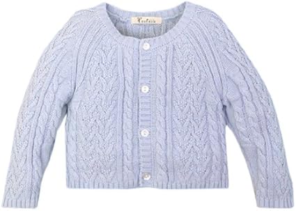 Amazon Cofucu コフク ケーブル編みニットカーディガン 70cm ブルー オーガニック綿100 カーディガン ベビー マタニティ 通販