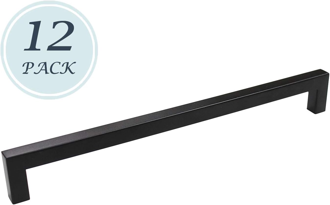 Best Black Square Bar Cabinet Handle 10Inches 10Pack