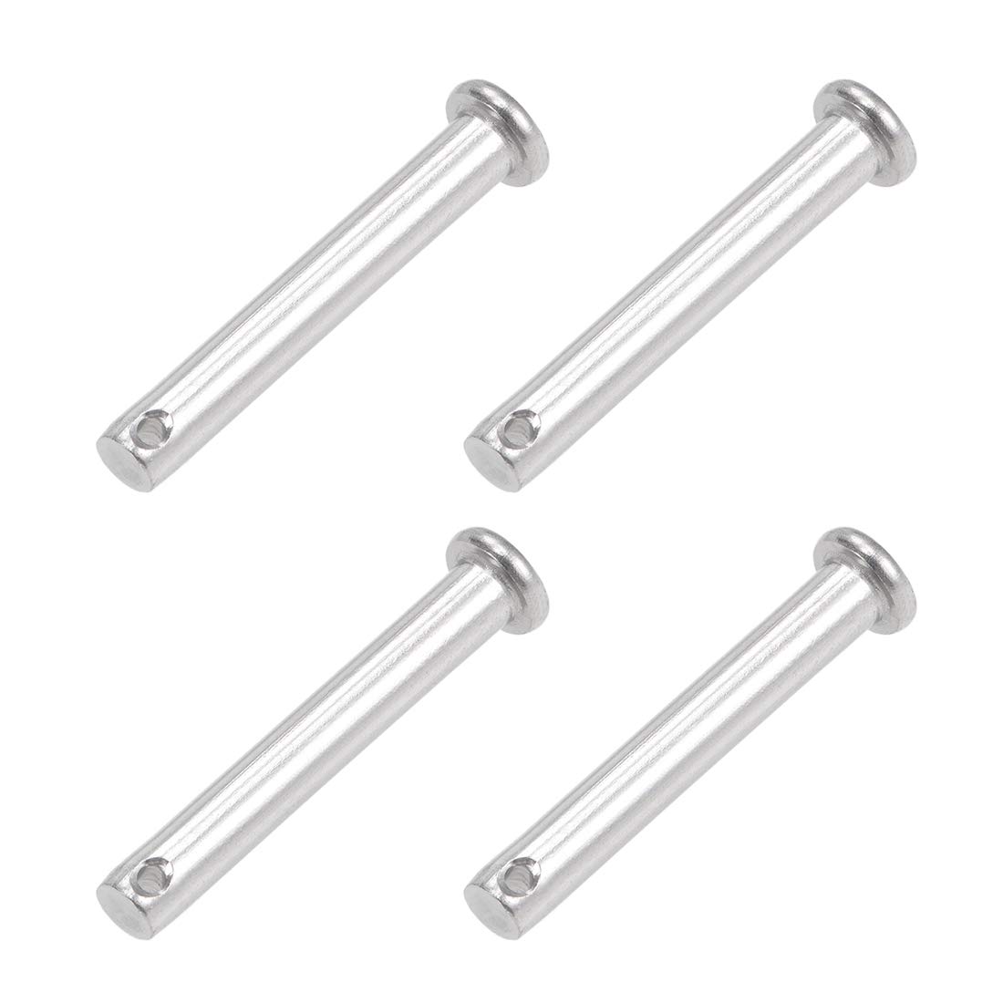 sourcing map Single Hole Clevis Pins - 6mm X 40mm Flat Head 304 Stainless Steel Link Hinge Pin 4Pcs