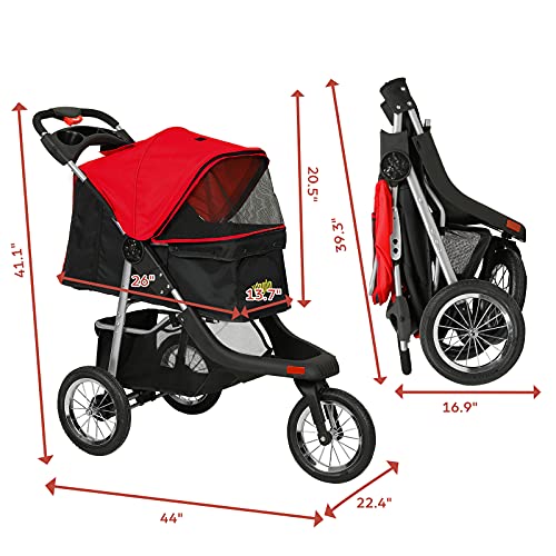VIAGDO Premium Heavy Duty Pet Stroller for Small Medium Dogs & Cats, 3