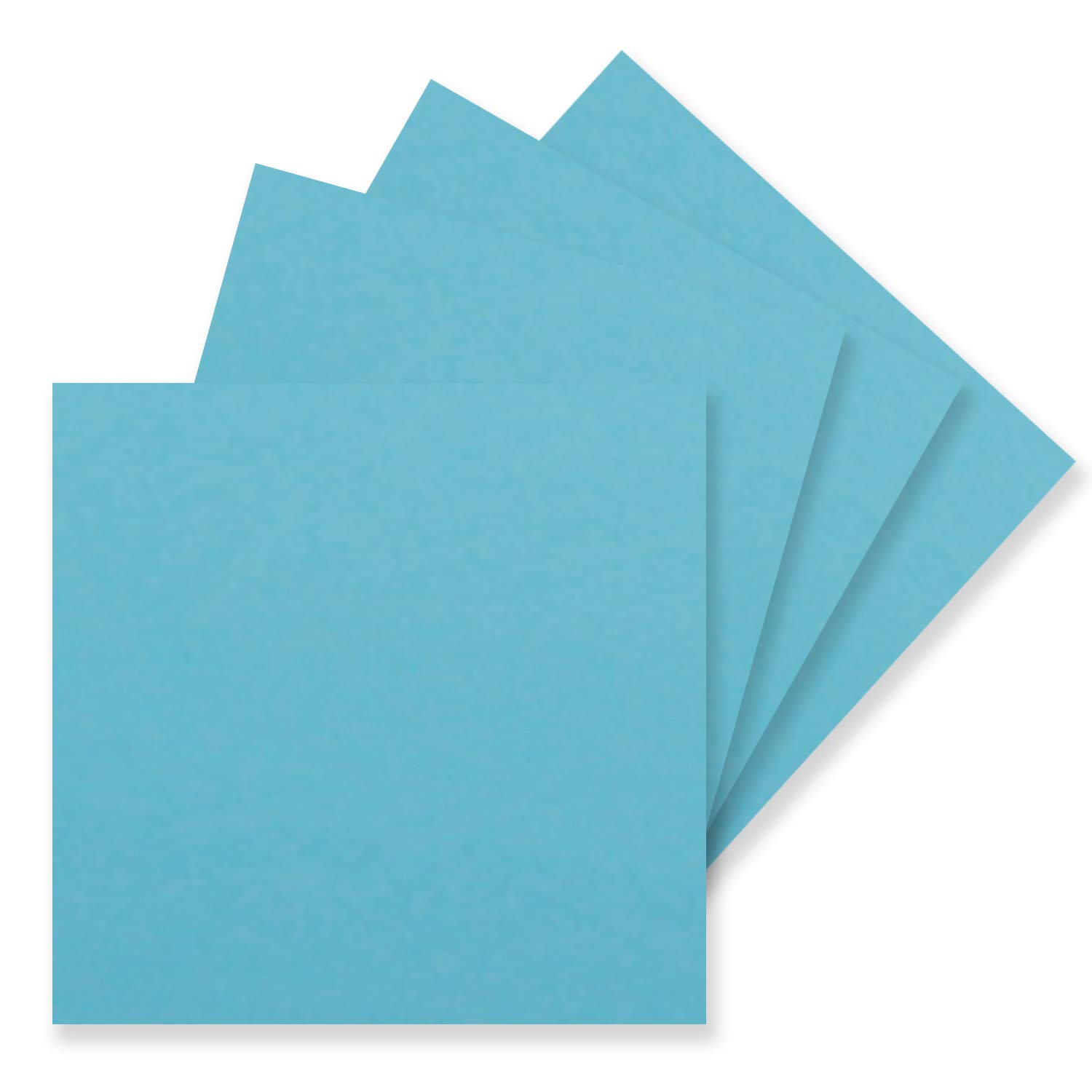 Pack of 50 Plain Cards, Square, 15 x 15 cm, Turquoise (Blue), 240 g/m², Blank, for Postcards and Crafts, Made of Clay Craft Card — image 1