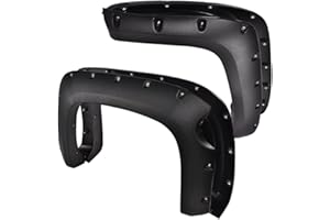 G-PLUS Fender Flares 4PCS,Fit For Chevy Silverado 1500 2007-2013(ONLY Fit 5.8' Short Bed,NOT Fit 07 Classic Models,Not Fit GMC Sierra),Rugged Textured Pocket Riveted Style Black Wheel Flares Set