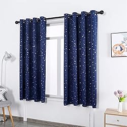 ZJXSNEH Silver Star Children Blackout Curtains for