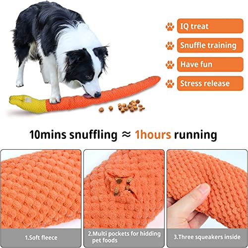 vrbabies Dog Enrichment Toys- Treat Dispensing Dog Toys, Interactive Squeaky Dog Toys Puppy Puzzle Toy for Small Medium Dog Pet Birthday, Plush Snail Dog Crinkle Chew Mental Stimulating Toy