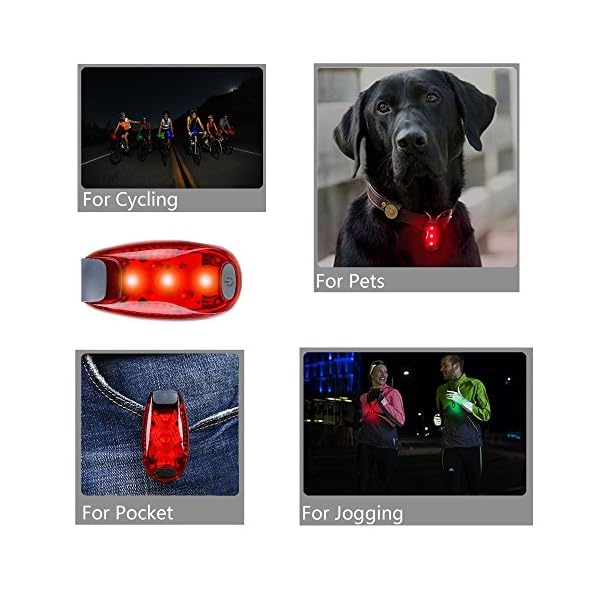 STURME-LED-Safety-Light-4-pack-5-FREE-Bonuses-battery-Clip-On-StrobeRunning-Lights-for-Runner-Bike-Dogs-Walking-Jogging-The-best-accessories-for-your-reflective-gear-Bicycle-cycling
