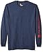CarharttmensLoose Fit Heavyweight Long-Sleeve Logo Sleeve Graphic T-ShirtDark Cobalt Blue/RedX-Large