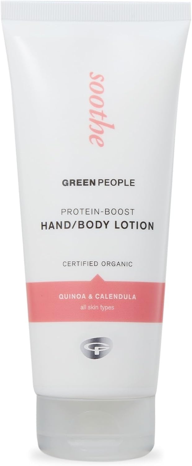 Green People Protein-Boost Hand & Body Lotion - Natural, Organic Moisturiser with Aloe Vera for Dry Skin - Citrus & Ginger Scent - Vegan, 200ml