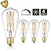 10W Edison Style Vintage LED Filament Light Bulb，ST64(ST21) Led Retro Bulb,100 Watt Equivalent Light Bulbs,Warm White 2700K,1200LM,Dimmable, E26 Medium Base Lamp, Antique Shape, (4 Pack)