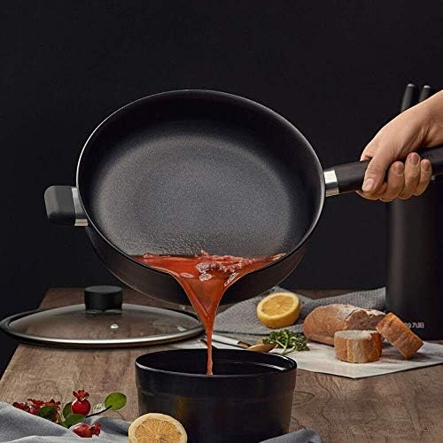 ホビー ホーム パソコン 周辺機器 B0lnlytz 中華なべ 調理鍋鍋鍋鍋ガラスカバー付き多機能フライパン ベーコンステーキと肉のグリル用特殊ノンスティックフライパン 食器洗い機とオーブン安全なブラックスタイル28cm口径フライパン 年最新海外 の キッチン用品