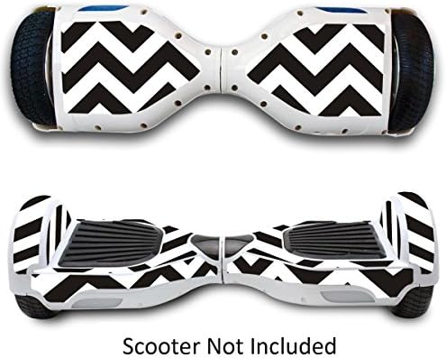 Protective Vinyl Hover Board Skins Decals for Two Wheels Scooter- Electric Scooters Stickers for Smart Bluetooth Self Balancing Scooter - Black Chevron