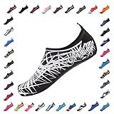 CIOR Men Women and Kids Quick-Dry Water Shoes darkweight Aqua Socks For Beach Pool Surf Yoga Exercise,CT1605,White,44.45