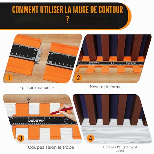DODOWIN Connectable Contour Gauge 50 cm Copier Profile Parquet Shape Tracing Tools Tile Cutter Fathers Day Gift Dad Gift Idea Father's Day Gift for Dad