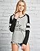 WLLW Women Long Sleeve V Neck But First Football Letter Print Tops Blouse Shirt