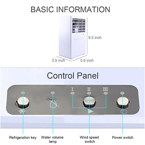 SUPOW Air Humidifier Cooler, Desktop Bladeless Fan Mini 9.5 inch Noiseless Small Air Conditioner for Summer. (WHITE)
