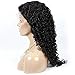 Unprocessed Natural Black Color Brazilian Virgin Human Hair Kinky Curly Full Lace Front Wig (lace front wig, 18inch hair length)