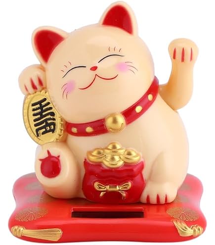 Leopacat Maneki Neko Solar Poweredgatto Waving Good Luck Wealth