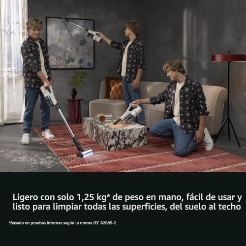 Aspiradora Escoba sin Cable Serie 5000, Aspirador Inalámbrico con Motor Digital Potente, Cepillo MultiFloor para Alfombras y Suelos Duros, hasta 50 Min, 18,5 V, Blanco, AP51UH18ST