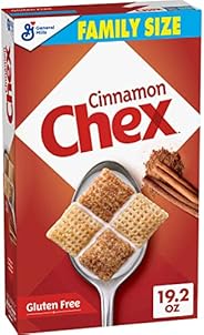 Chex CinnamonCereal, Gluten Free Breakfast Cereal, Made with Whole Grain, Family Size, 19.2 OZ