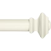 Ivilon Drapery Window Curtain Rod Set - Square Design 1 1/8 Rod. 48 to 86 Inch. Ivory/White