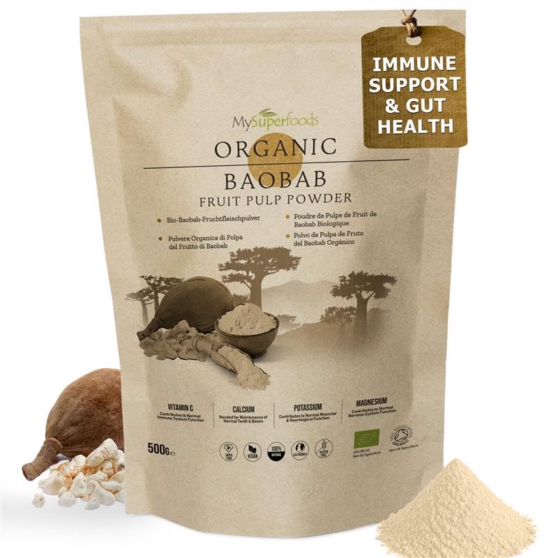 MySuperfoods Organic Baobab Powder 500g | Immune Support | Gut Health & Blood Sugar Control