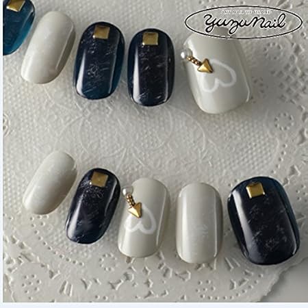 Amazon Co Jp ゆずネイル ネイルチップ グレー系 ブルー系 カジュアル ストリート ポップ 個性的 デート C114 R Gj ドラッグストア