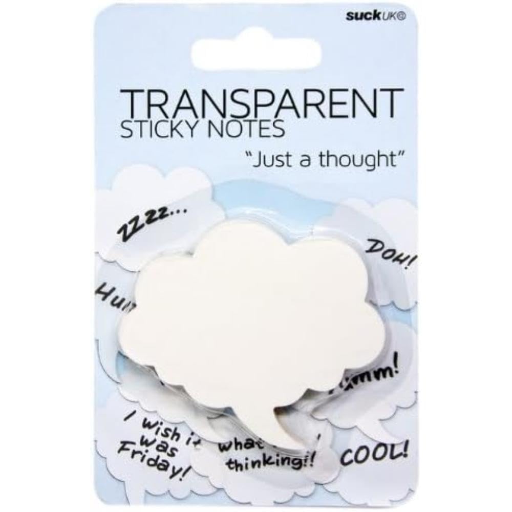 SUCK UK - Sticky Notes Bubble | Novelty Transparent School & Office Supplies |Post ITS,White,6 x 7 cm