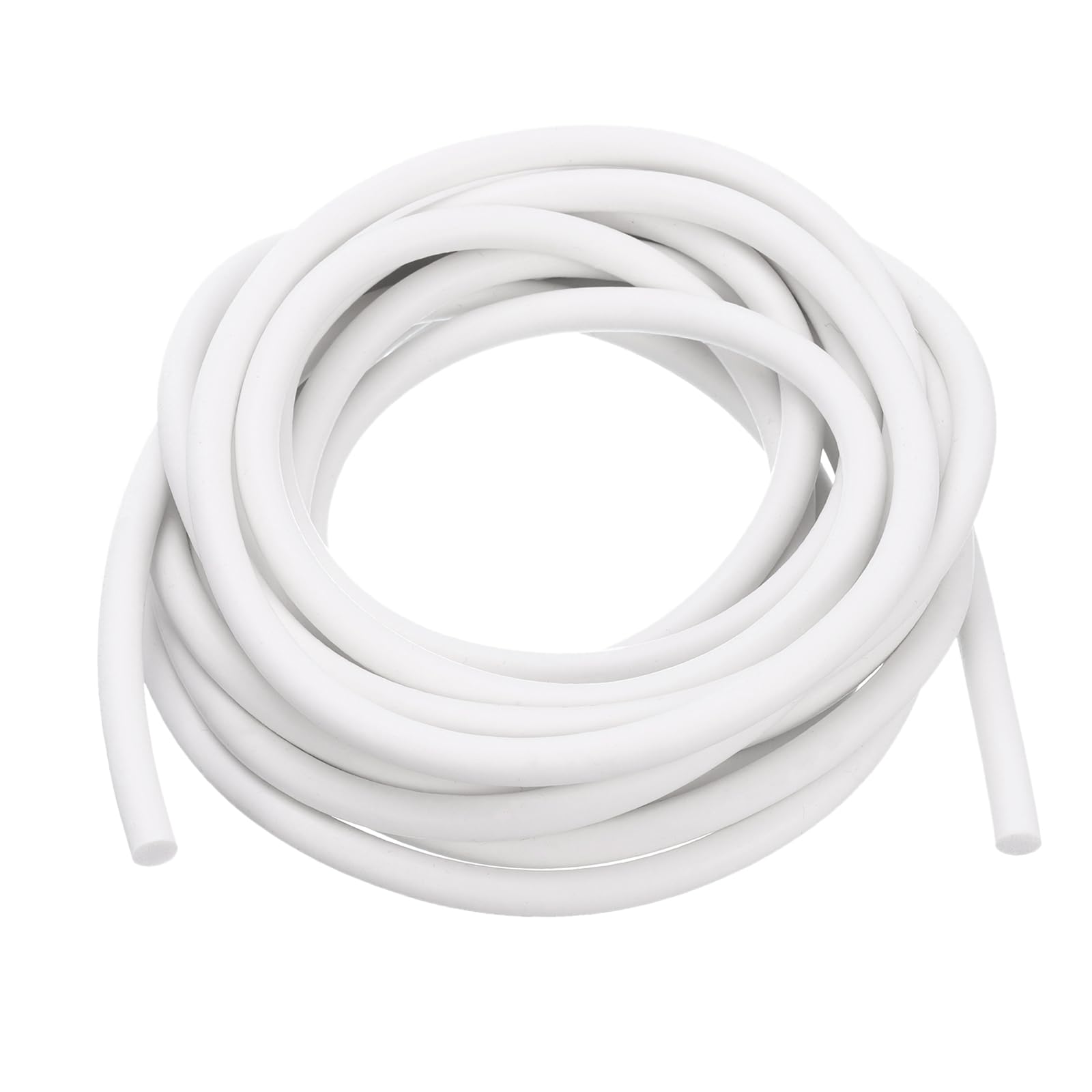 PATIKIL Silicone Foam Seal Strip, 5M(16.4Ft) 7.5mm(0.3") Dia Round High Density Solid Sponge Rubber Weather Stripping Cord for Sealing Gap Blocker Insulation, White