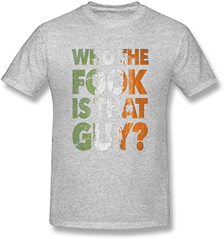 Who The Fook is That Guy Man's Elegant Round Neck Short Sleeve Tshirt X-Large XL Gray Adult Gift