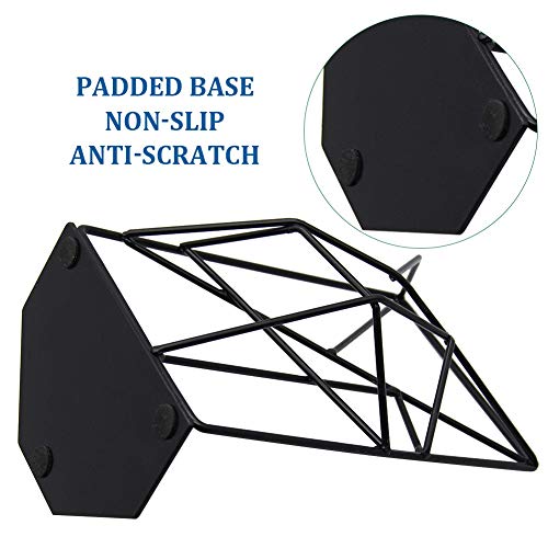 DR.DUDU Decorative Metal Bookend, Black Non Skid Book End for Home Office Decorate No Scratch for Shelves and Furniture