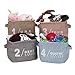 Sea Team Foldable Mini Square New Multi-Colored 100% Natural Linen & Cotton Fabric Storage Bins Storage Baskets Organizers for Shelves & Desks - Set of 4