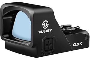 Zulisy OAKc Full Size Green Dot Sight 3 MOA Dot & 56 MOA Circle Ring Reticle Open Reflex Sight for Astigmatism, Shake Awake 1x24mm for RMR/407C Footprint Pistol/Adapter Plate with Picatinny Rail Mount